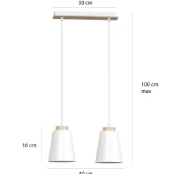 Discount Podwójna lampa wisząca na listwie białe klosze 443/2 | Kaja Żyrandole Nowoczesne