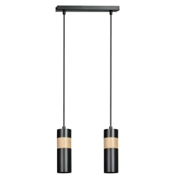 Fashion Podwójna lampa wisząca na listwie w czarnym kolorze 732/2 serii AKA Żyrandole Nowoczesne