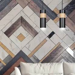 Fashion Podwójna lampa wisząca na listwie w czarnym kolorze 732/2 serii AKA Żyrandole Nowoczesne