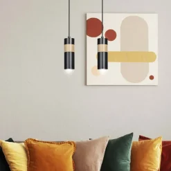 Fashion Podwójna lampa wisząca na listwie w czarnym kolorze 732/2 serii AKA Żyrandole Nowoczesne