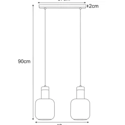 Discount Podwójna lampa wisząca nad stół, grafitowe klosze K-5261 z serii DENIS Żyrandole Nowoczesne