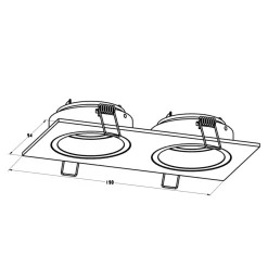 Sklep Kaja Podwójna oprawa podtynkowa, oczka do holu 20068-BK-N z serii CHUCK