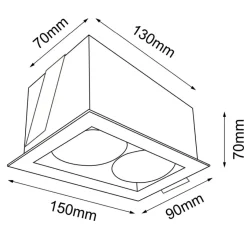 Sklep Kaja Podwójna oprawa wpustowa GU10 15x9cm ANT 3034 CAGE | Kaja Oświetlenie