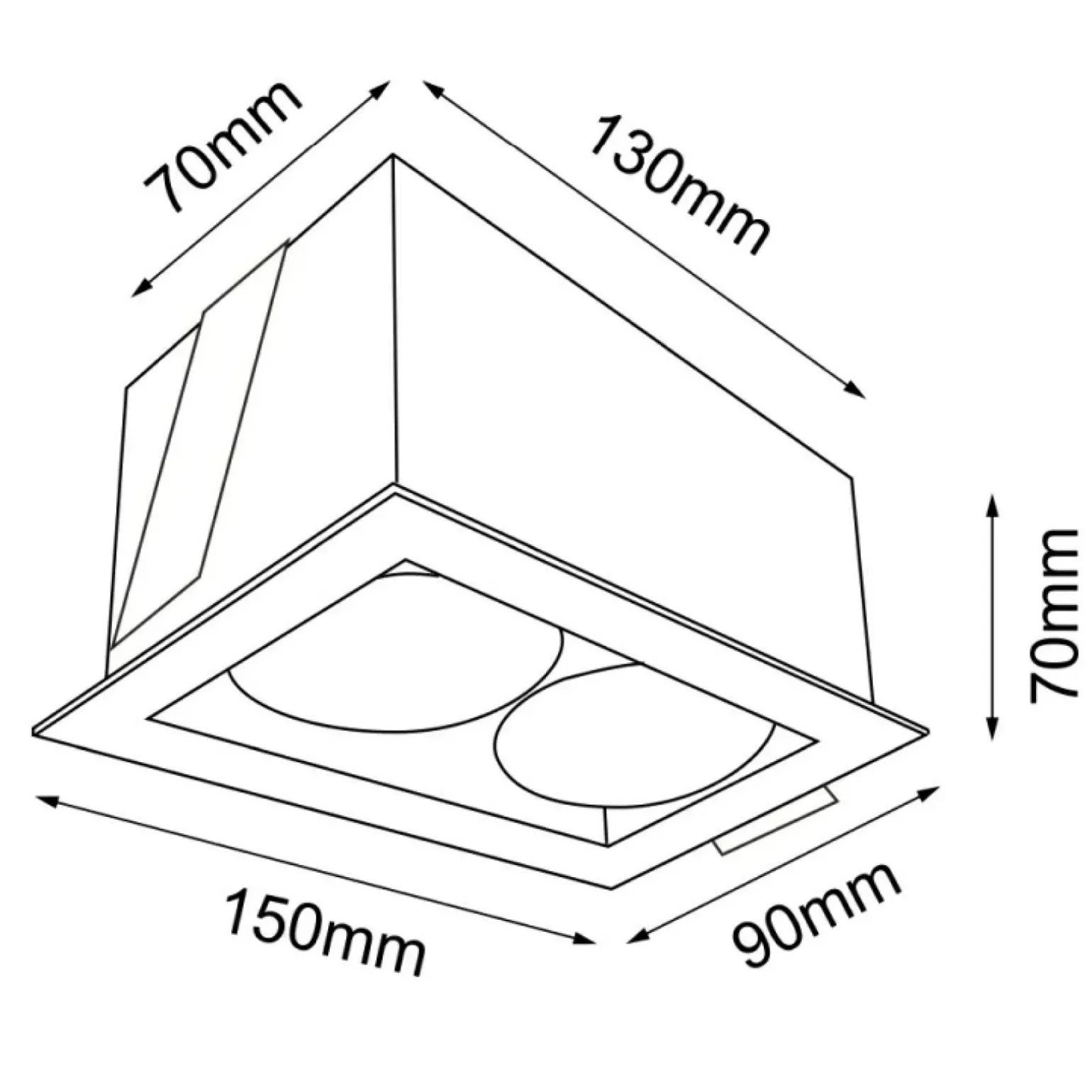Sklep Kaja Podwójna oprawa wpustowa GU10 15x9cm ANT 3034 CAGE | Kaja Oświetlenie