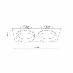 Sklep Kaja Podwójna, podtynkowa oprawa na żarówki GU10 TK 6925 JET BLACK | Kaja