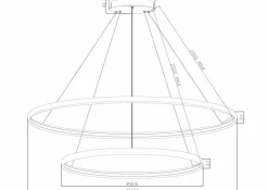 Outlet Podwójna złota lampa LED PL210503-800+1200-GD CARLO | Kaja Żyrandole Nowoczesne