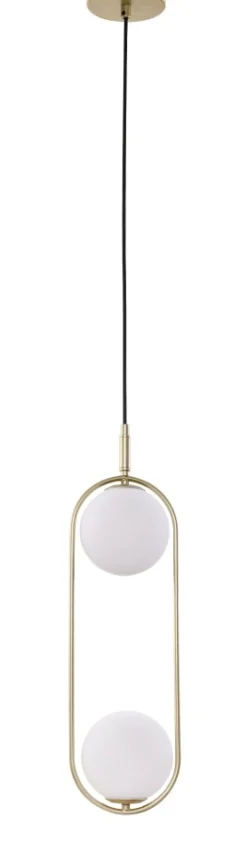 Discount Podwójna, złota lampa wisząca do kuchni 32-73464 z serii CORDEL | Kaja Żyrandole Nowoczesne