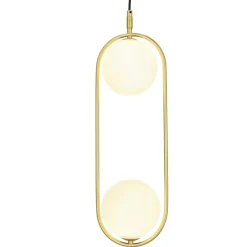 Discount Podwójna, złota lampa wisząca do kuchni 32-73464 z serii CORDEL | Kaja Żyrandole Nowoczesne