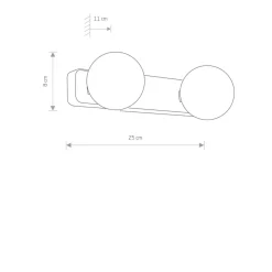 Sklep Kaja Podwójny, łazienkowy kinkiet z kloszami 6950 BRAZOS | Kaja Oświetlenie