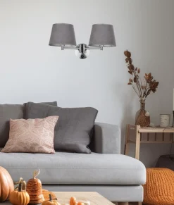 Sklep Kaja Podwójny kinkiet ścienny w szarym kolorze 22-27610 z serii IBIS | Kaja Oświetlen