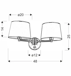 Sklep Kaja Podwójny kinkiet ścienny w szarym kolorze 22-27610 z serii IBIS | Kaja Oświetlen