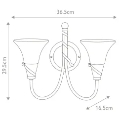 Sklep Kaja Podwójny kinkiet, patynowana miedź EM2-COPPER z serii EMILY