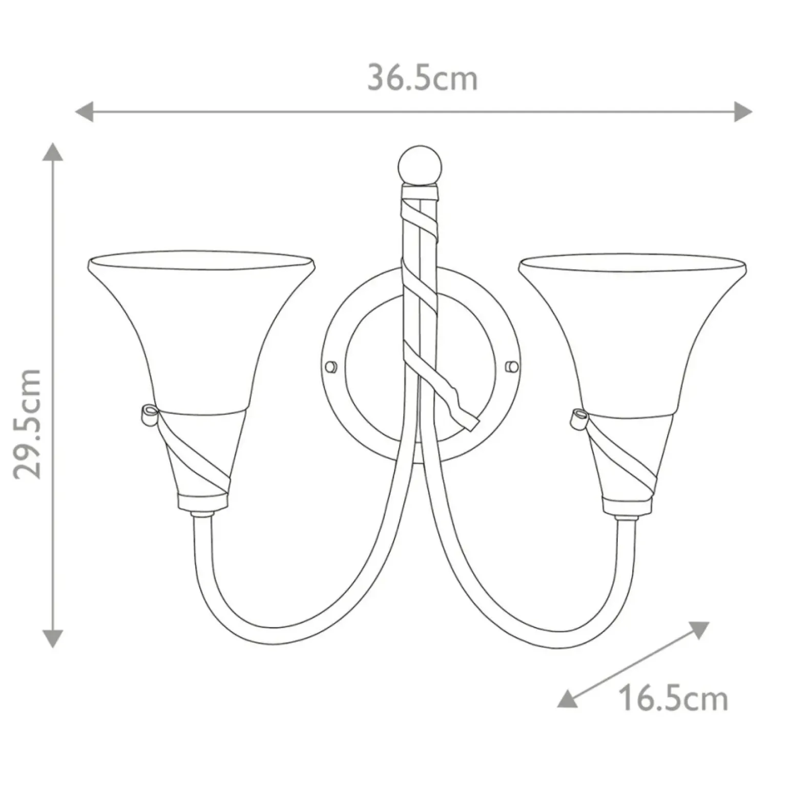 Sklep Kaja Podwójny kinkiet, patynowana miedź EM2-COPPER z serii EMILY