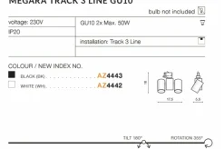 Sklep Kaja Podwójny reflektor do szyny 3-fazowej AZ4442 MEGARA | Kaja Oświetlenie