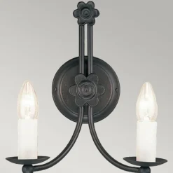 Sklep Kaja Podwójny świecznik, kinkiet ścienny BY2-BLACK z serii BELFRY