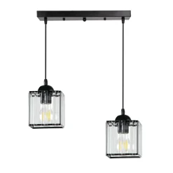 Best Podwójny zwis z kryształowymi kloszami 32-21113 GLASSIA | Kaja Żyrandole Nowoczesne