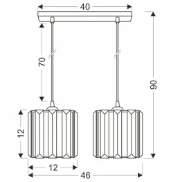 Best Podwójny zwis z kryształowymi kloszami 32-21113 GLASSIA | Kaja Żyrandole Nowoczesne