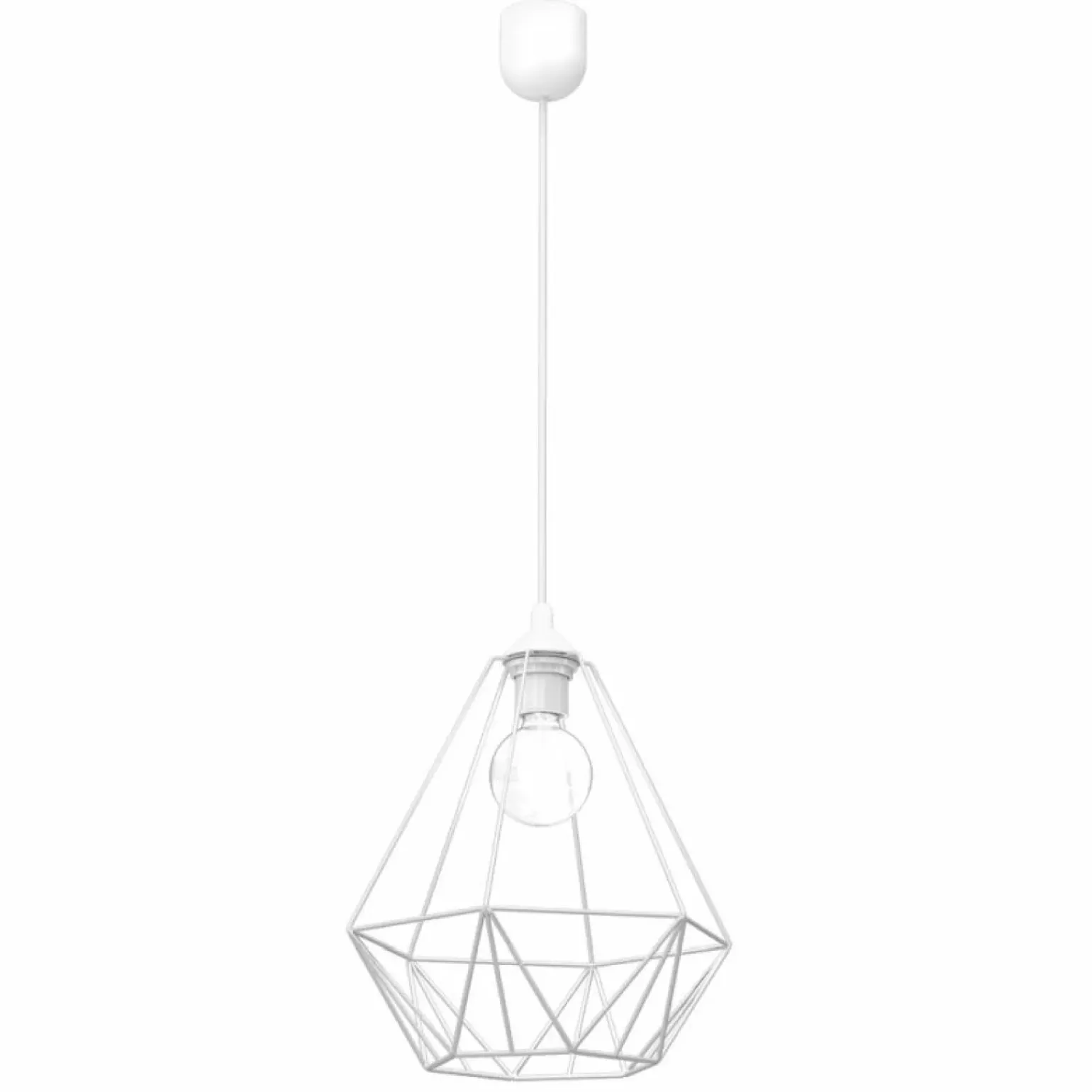 Best Pojedyncza, biała, druciana lampa wisząca MLP7212 BASKET | Kaja Żyrandole Nowoczesne