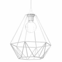 Best Pojedyncza, biała, druciana lampa wisząca MLP7212 BASKET | Kaja Żyrandole Nowoczesne