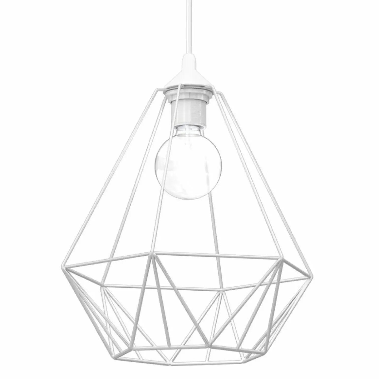 Best Pojedyncza, biała, druciana lampa wisząca MLP7212 BASKET | Kaja Żyrandole Nowoczesne