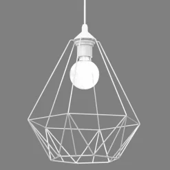 Best Pojedyncza, biała, druciana lampa wisząca MLP7212 BASKET | Kaja Żyrandole Nowoczesne