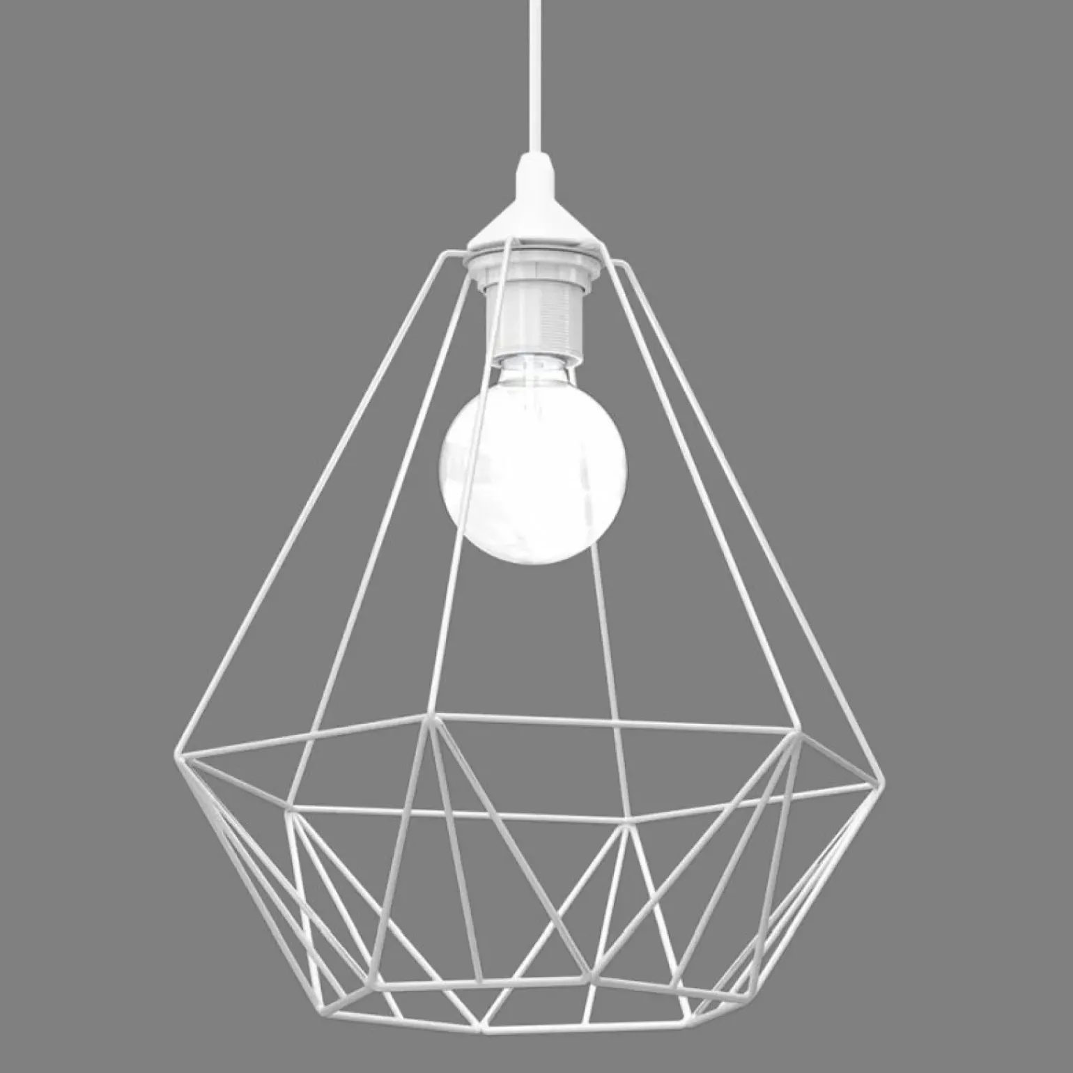 Best Pojedyncza, biała, druciana lampa wisząca MLP7212 BASKET | Kaja Żyrandole Nowoczesne