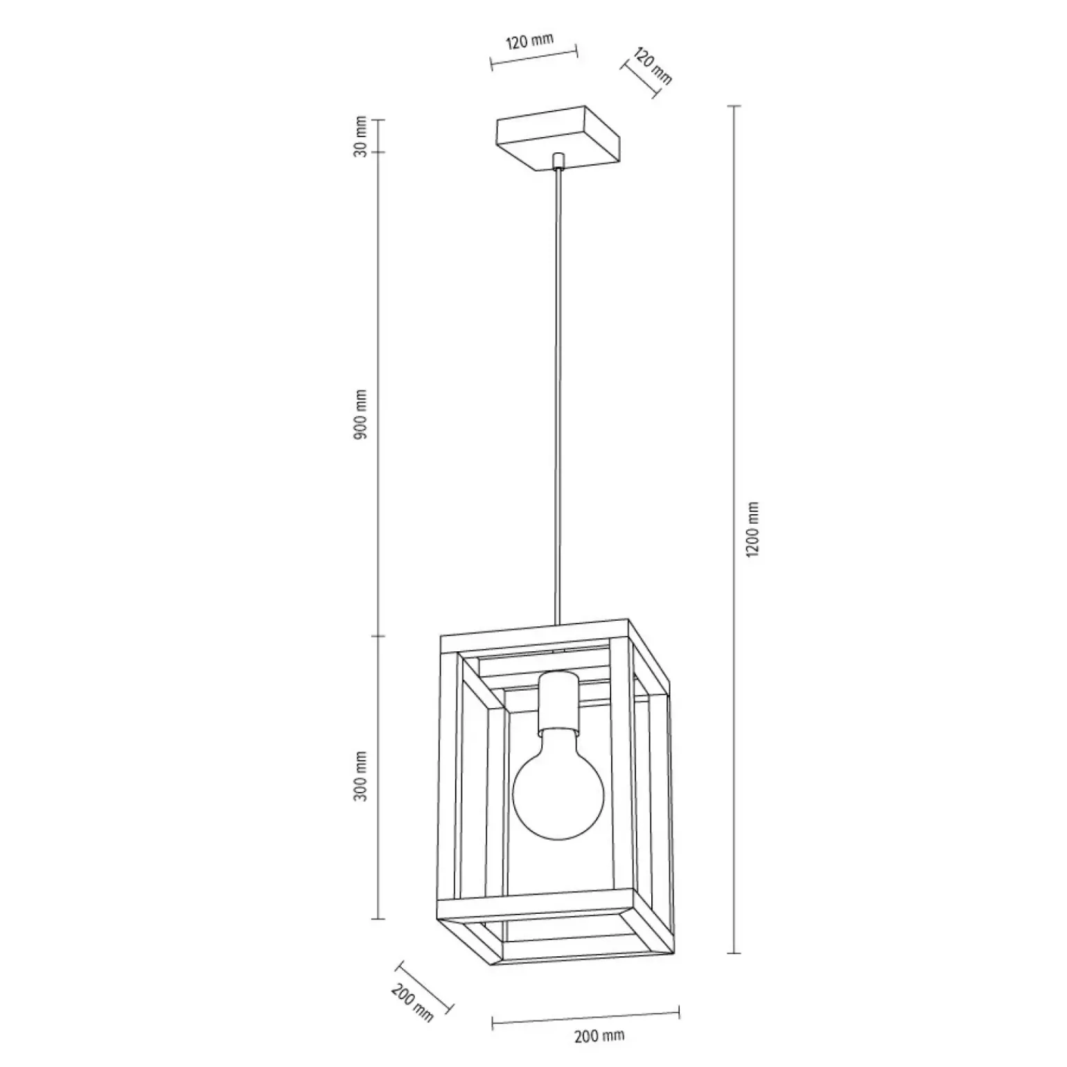 Outlet Pojedyncza, drewniana lampa wisząca do kuchni 61580174 KAGO | Kaja Żyrandole Nowoczesne