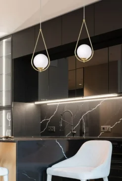 Flash Sale Pojedyncza łezka wisząca z kloszem K-4775 NEVE GOLD | Kaja Oświetlenie Żyrandole Nowoczesne