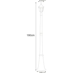 Sklep Kaja Pojedyncza lampa do ogrodu K-7007B/1N CZARNY/ZŁOTY VASCO | Kaja