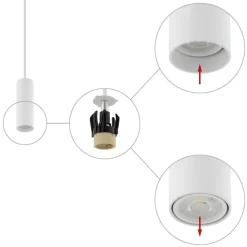 Best Sale Pojedyncza lampa wisząca, smukła tuba 12,5cm 10764 FOURTY | Kaja Żyrandole Nowoczesne