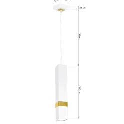 Best Pojedyncza lampa wisząca w kolorze bieli i złota MLP6275 z serii VIDAR | Kaja Oś Żyrandole Nowoczesne
