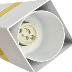 Best Pojedyncza lampa wisząca w kolorze bieli i złota MLP6275 z serii VIDAR | Kaja Oś Żyrandole Nowoczesne