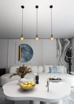 Flash Sale Pojedyncza lampa wisząca z miodowym kloszem 713/1 | Kaja Oświetlenie Żyrandole Nowoczesne