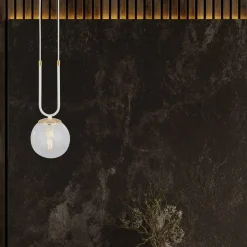 Outlet Pojedyncza lampa wisząca z okrągłym kloszem 1116/1 GLAM | Kaja Żyrandole Nowoczesne