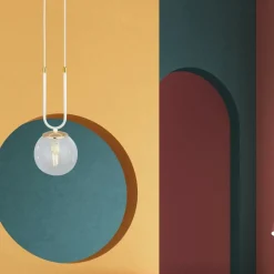 Outlet Pojedyncza lampa wisząca z okrągłym kloszem 1116/1 GLAM | Kaja Żyrandole Nowoczesne