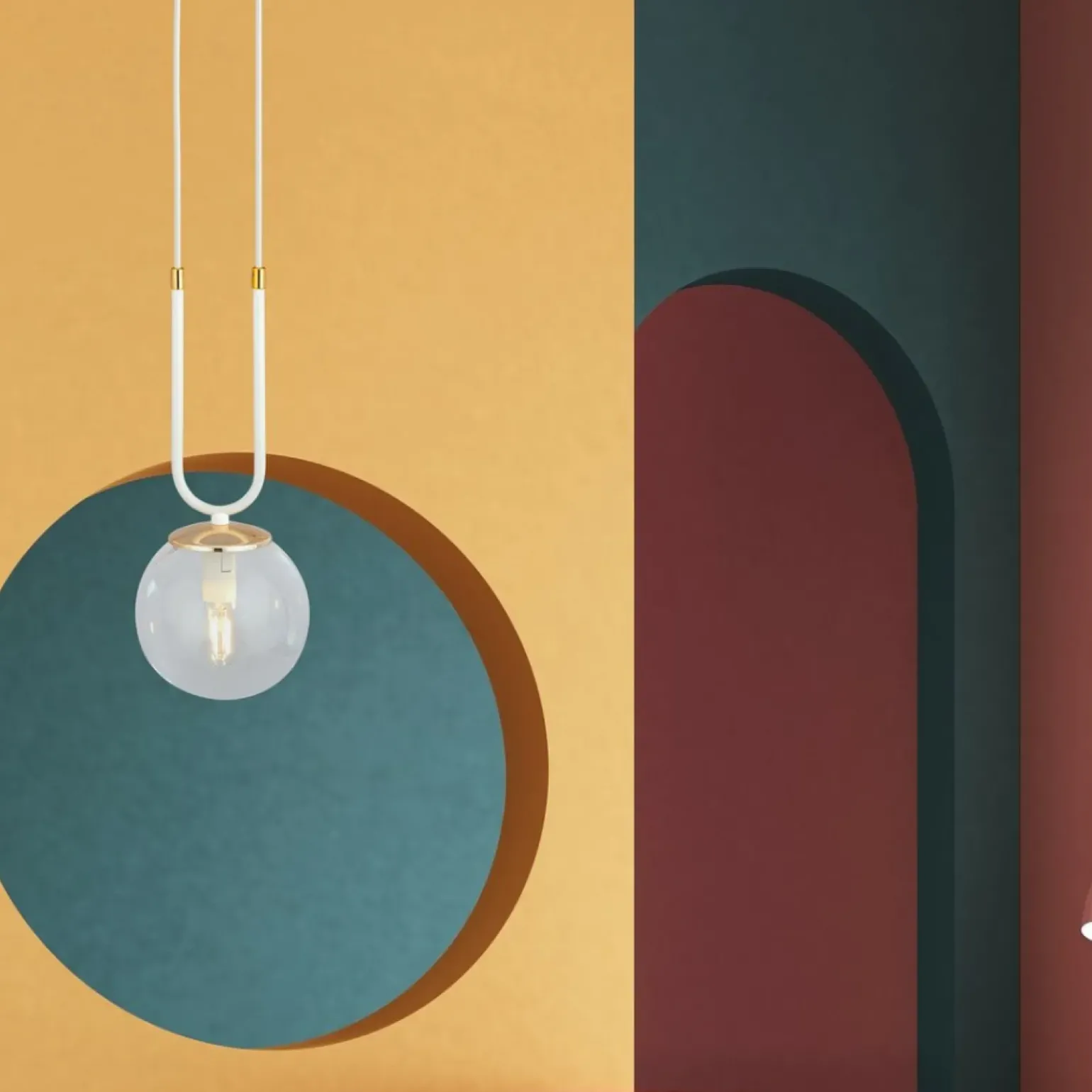 Outlet Pojedyncza lampa wisząca z okrągłym kloszem 1116/1 GLAM | Kaja Żyrandole Nowoczesne