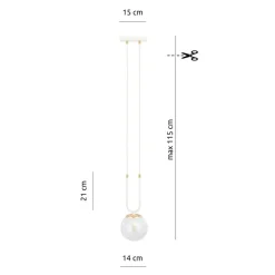 Outlet Pojedyncza lampa wisząca z okrągłym kloszem 1116/1 GLAM | Kaja Żyrandole Nowoczesne