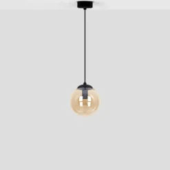 Outlet Pojedyncza lampa z bursztynowym kloszem K-5160 z serii DELTA | Kaja Żyrandole Nowoczesne