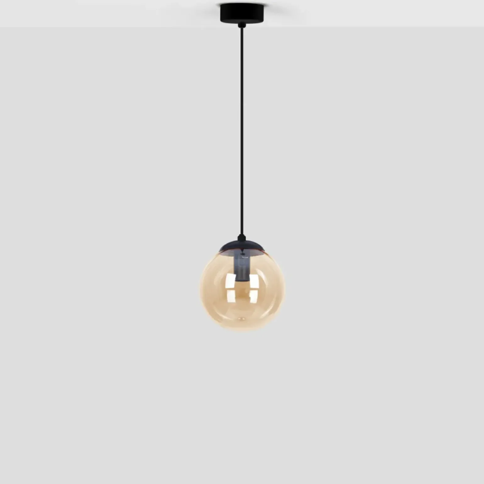 Outlet Pojedyncza lampa z bursztynowym kloszem K-5160 z serii DELTA | Kaja Żyrandole Nowoczesne