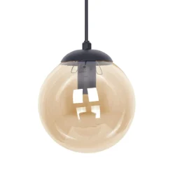 Outlet Pojedyncza lampa z bursztynowym kloszem K-5160 z serii DELTA | Kaja Żyrandole Nowoczesne