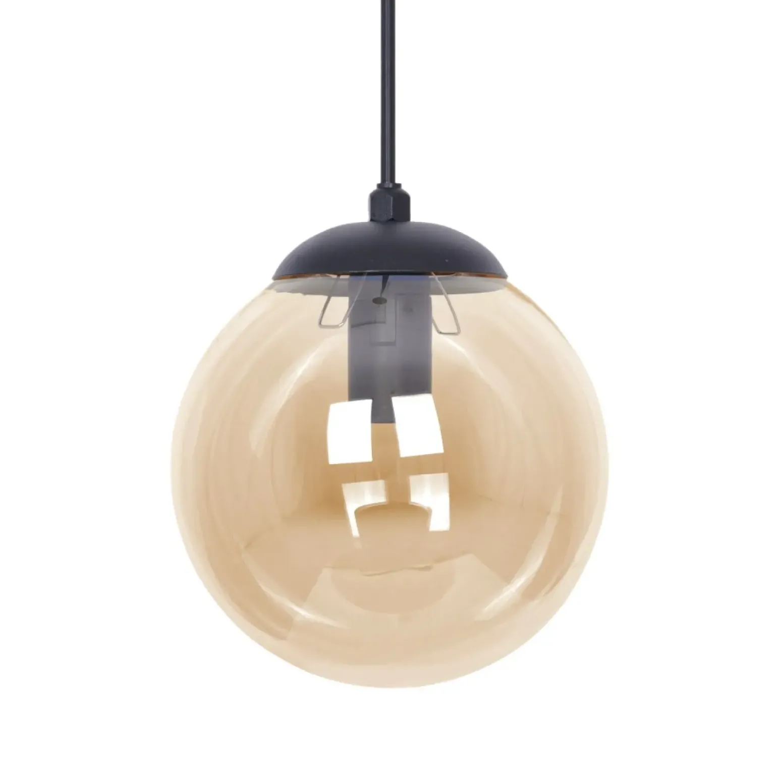 Outlet Pojedyncza lampa z bursztynowym kloszem K-5160 z serii DELTA | Kaja Żyrandole Nowoczesne