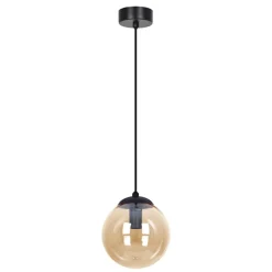 Outlet Pojedyncza lampa z bursztynowym kloszem K-5160 z serii DELTA | Kaja Żyrandole Nowoczesne