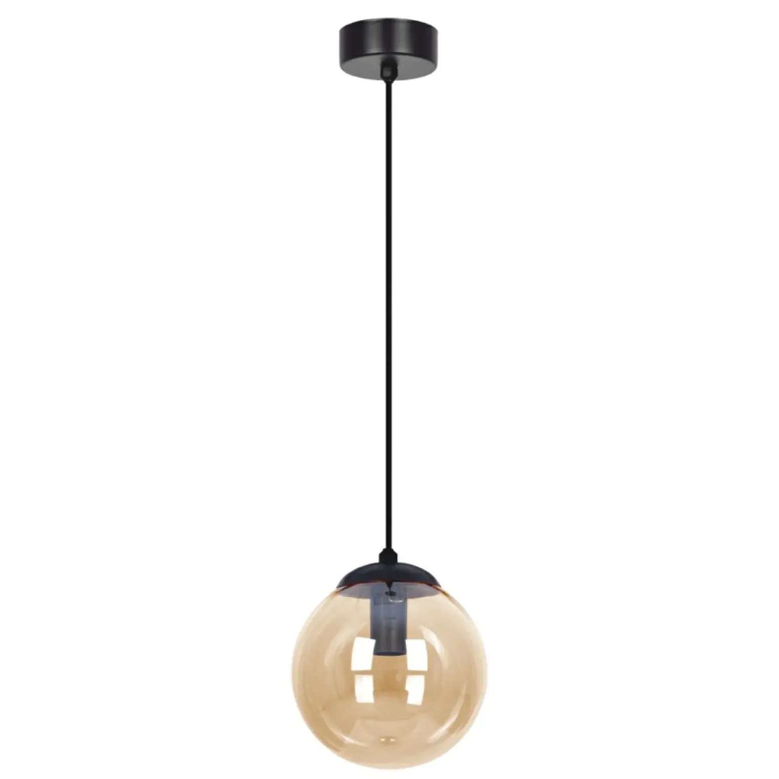 Outlet Pojedyncza lampa z bursztynowym kloszem K-5160 z serii DELTA | Kaja Żyrandole Nowoczesne
