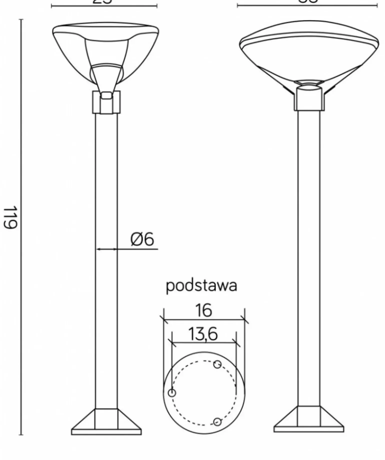 Sklep Kaja Pojedyncza, modernistyczna lampa ogrodowa TEO 2 z serii TEO | Kaja Oświetlenie