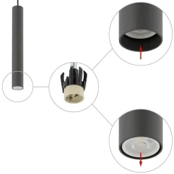 Fashion Pojedyncza, punktowa lampa wisząca, tuba 30cm 10903 FOURTY | Kaja Żyrandole Nowoczesne