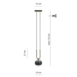 Hot Pojedynczy, estetyczny zwis z ozdobnym kloszem 1113/1 GLAM | Kaja Żyrandole Nowoczesne