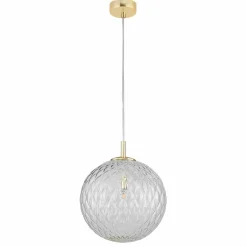 Best Pojedynczy, złoty zwis z kloszem imitującym kryształ TK 4610 CADIX Żyrandole Nowoczesne