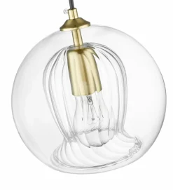 Flash Sale Pojedynczy, złoty zwis z okrągłym kloszem LP-133/1P z serii ARETTE Żyrandole Nowoczesne