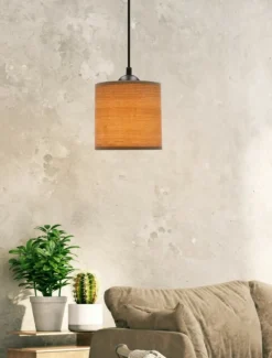 Store Pojedynczy zwis z abażurem imitującym drewno 31-18311 LEGNO | Kaja Żyrandole Nowoczesne