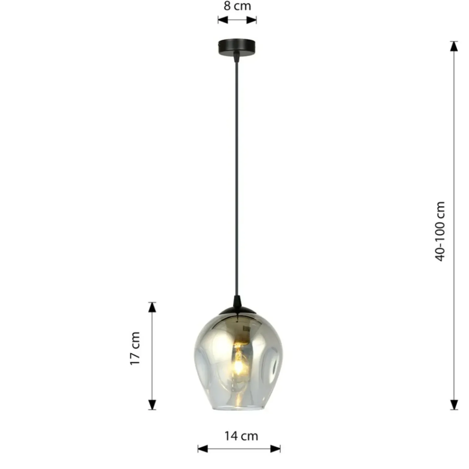 Sale Pojedynczy zwis z nieregularnym kloszem 680/1 ISTAR | Kaja Oświetlenie Żyrandole Nowoczesne